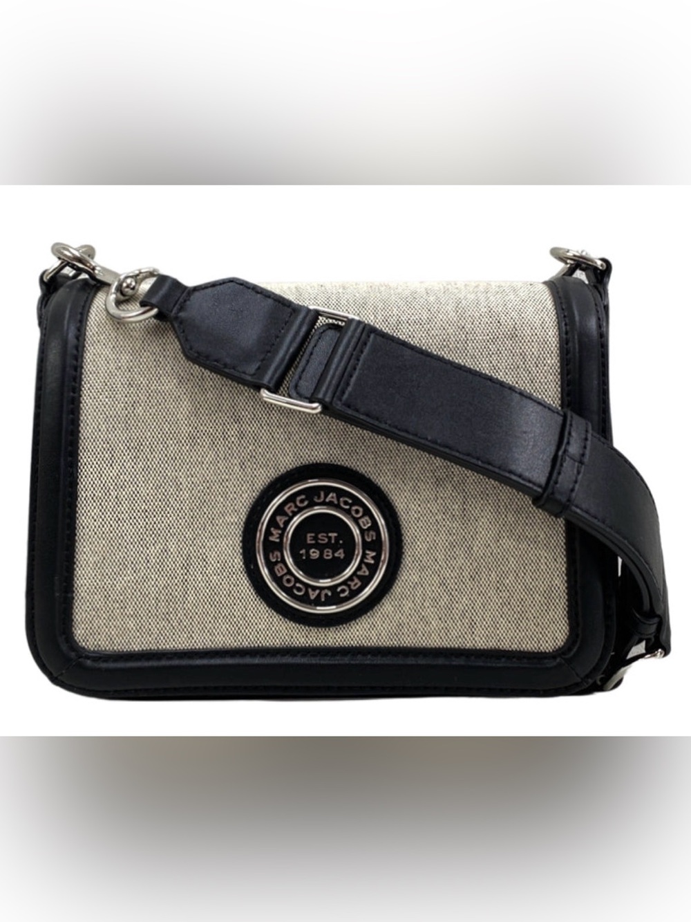 Marc Jacobs Beige Canvas Messenger with Black Trim